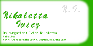 nikoletta ivicz business card